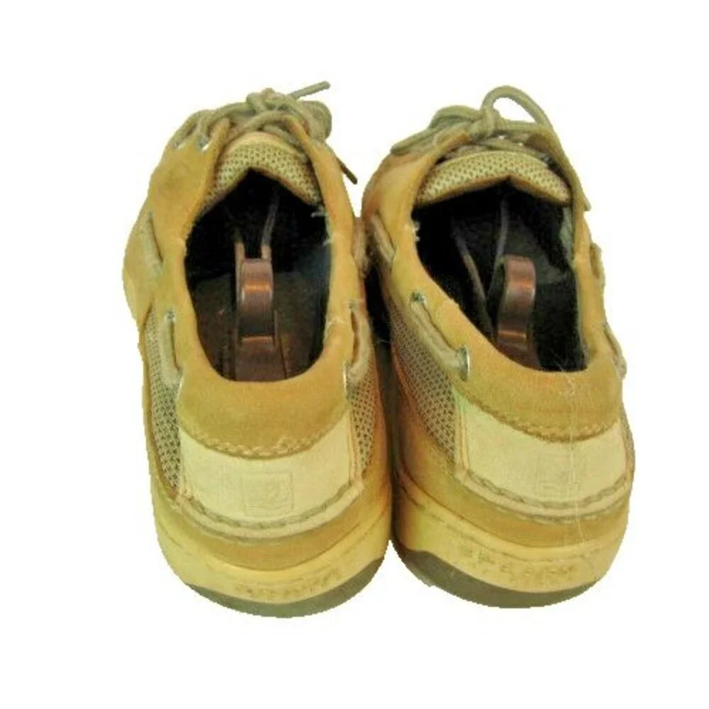 Mens Sperry Topsider Tan  Leather Deck Boat Shoes sz 8.5M